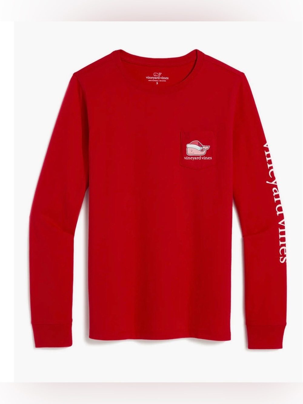 Women’s Vineyard Vines Santa Whale Merry Christmas Long Sleeve Graphic T-Shirt